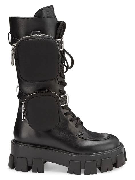 prada combat boot outfit|prada chunky heel ankle boots.